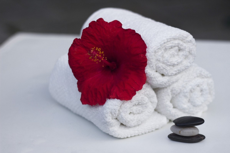 hotel-LA COLLE SUR LOUP-min_towel_hibiscus_clean_care_salon_spa_white_bath-869834